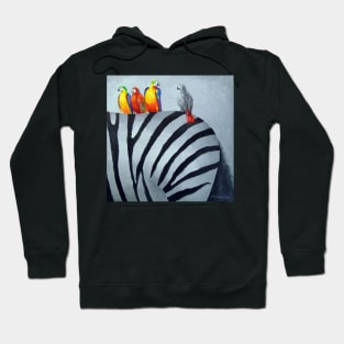 Parrots on zebra Hoodie